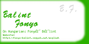 balint fonyo business card
