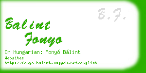 balint fonyo business card